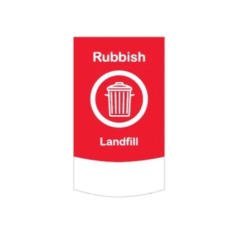 SCS Square 87L Bin Front Label Red