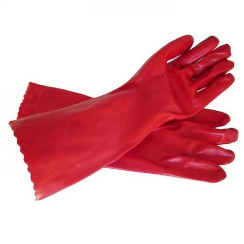 Red 45cm PVC Long Glove