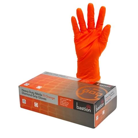 Nitrile Diamond Grip Gloves ORANGE