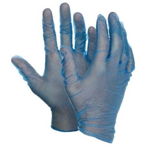 Safeplus PF Vinyl Blue Gloves #S