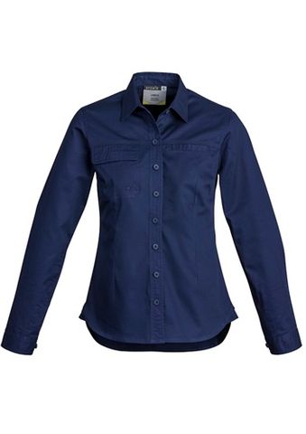Womens L/W Tradie Navy L/S Shirt #16