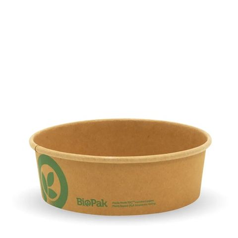 500ml Small Kraft Biobowl 50 Per Slv
