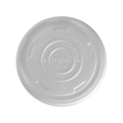 8oz White PLA Bio Bowl (Cold) Lid 50 Per Slv