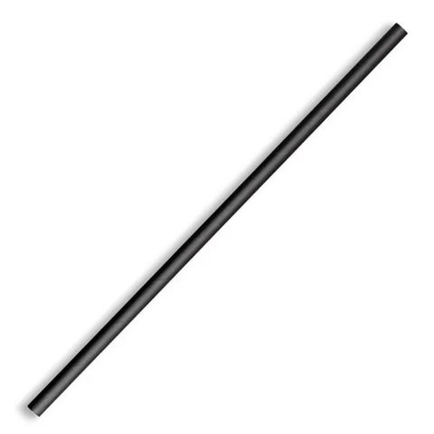 Long Black Straw 6mm X197mm 250 Per Pkt