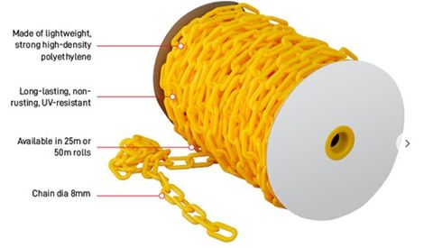 8mm Plastic Yellow Safety Chain