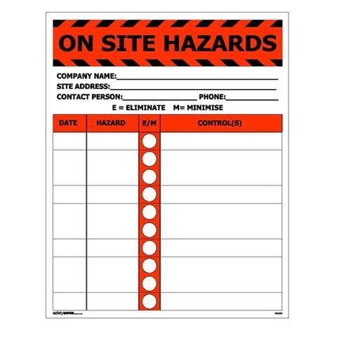 On Site Hazard Board
