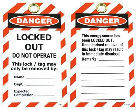 Danger Locked Out Tags