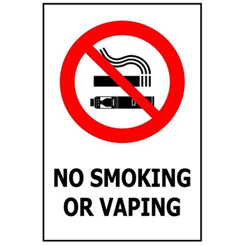 No Smoking, No Vaping 240 X 340 PVC