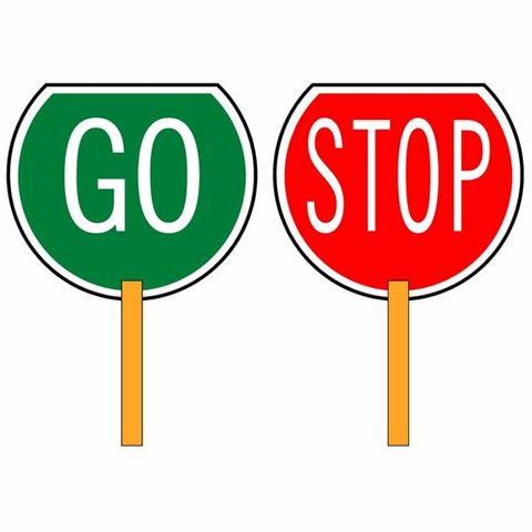 Sign- Stop / Go Paddle Short Handle
