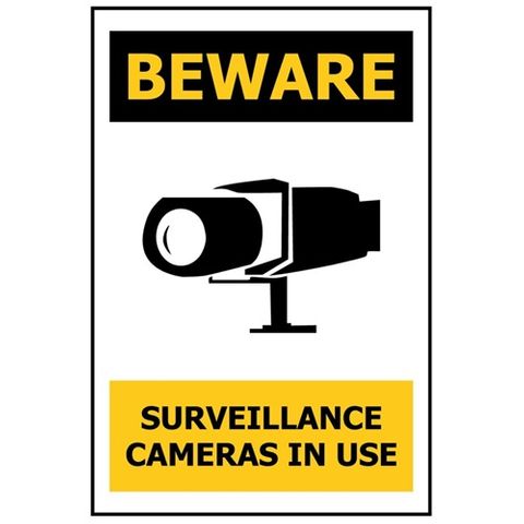 Beware Surveillance Cameras 240X340mm