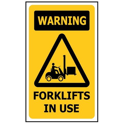 Warning Forklifts In Use 300X450