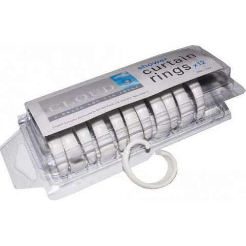 Goodline Shower Curtain Rings White 12pk