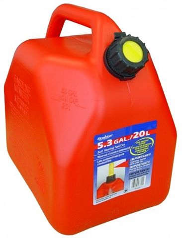 Red Plastic Fuel Can Squat 20Lt
