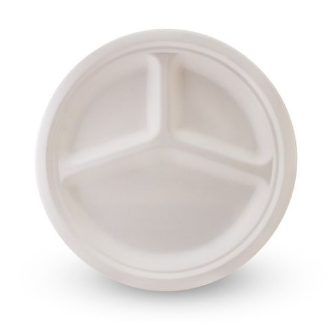 Sugarcane 3 Compartment Plate 10"