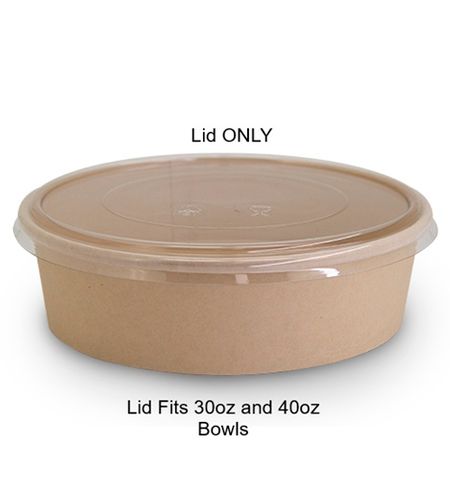 Flat Pet Clear Lid 30/40oz 50 Per Slv