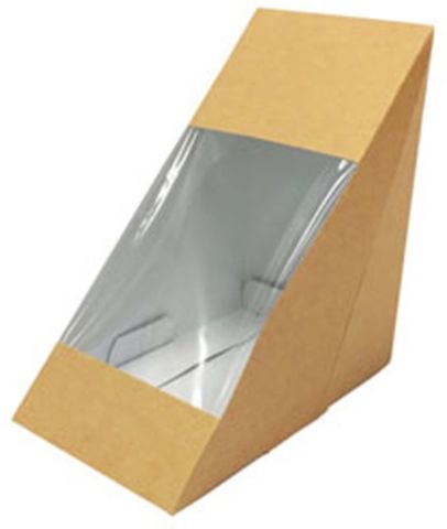 Sandwich Wedge Paper Brown Med Carton