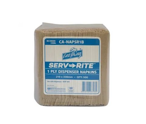 Napkin Serv-Rite Brown 1Ply 500 Per Slv