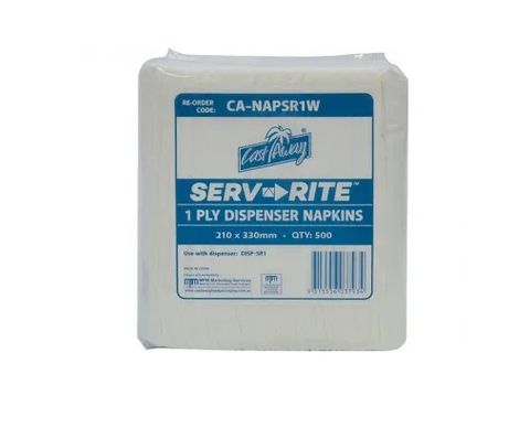 Napkin Serv-Rite White1Ply 500 Per Slv