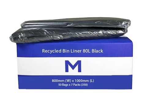 Recycled Bin Liner Bag N Box 80L