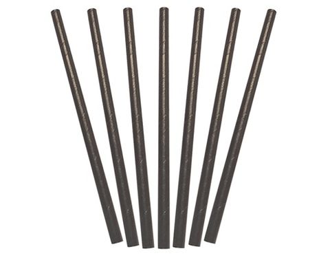 Straw Cocktail Black Paper 250/pk