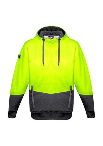 Hi Vis Jacquard Hoodie Yellow/Char #