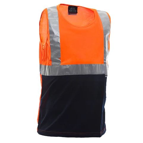 Hi Vis Singlet D/N Tape Orange/Navy #4XL
