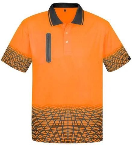 Hi Vis Tracks S/S Polo Or/Char #