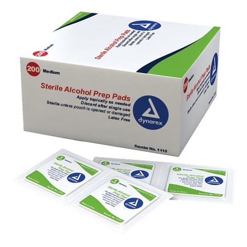 Dynarex Alcohol Prep Pads Med 200 Per Pkt