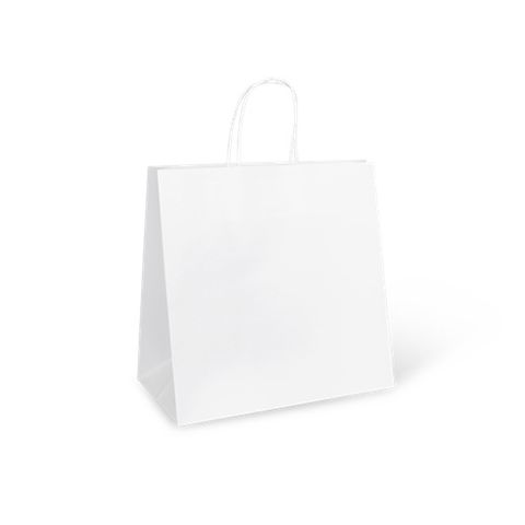 White Twist Handle Bag Large