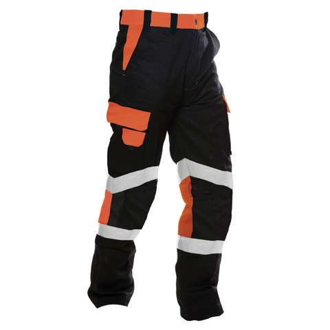 Cargo Trousers Relective Hi Vis Blk/Or #