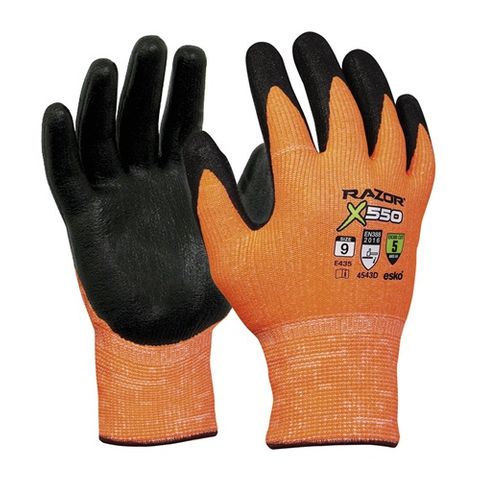 Orange Nitrile X550 Razor Gloves #09