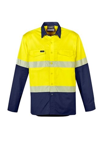 Syzmik S/Tape L/S Yellow/Navy Shirt