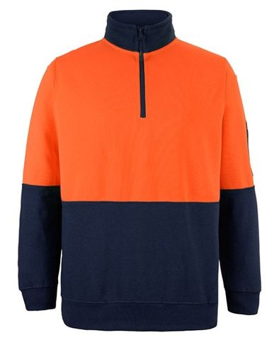 JB's Day 1/2 Zip Orange/Navy Fleece