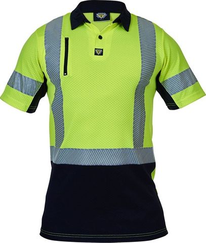 Caution D/N SS Yellow/Black Polo