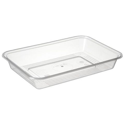 700ml Rect Plastic Tray Wide Base 100 Per Slv
