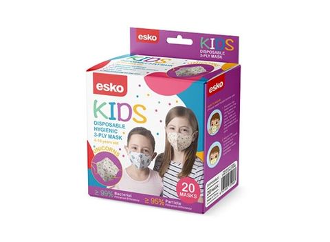 Kids 3 Ply Disposable Mask  Unicorn  20 Per Pkt