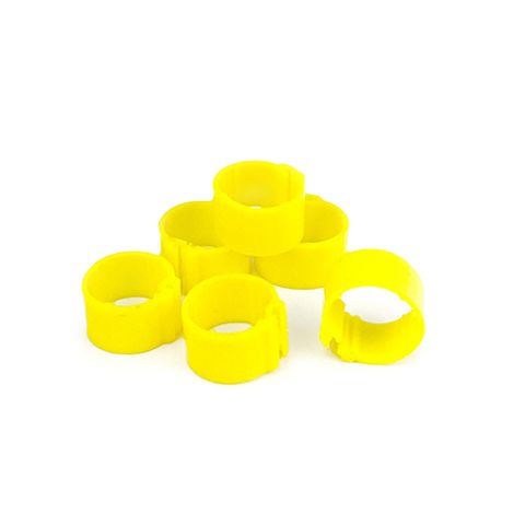 POULTRY LEG RINGS 15MM - YELLOW (24)