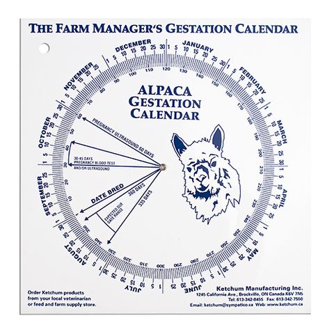 GESTATION CALENDER - ALPACA