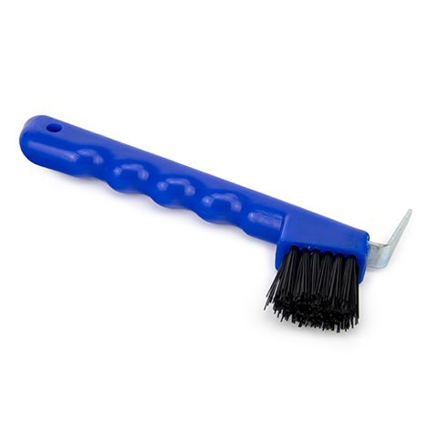 HOOF PICK WITH BRUSH - BLUE