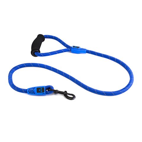 REFL ROPE LEASH FOAM HANDLE  BLUE