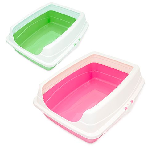 CAT LITTER TRAY WITH RIM - RECTANGULAR