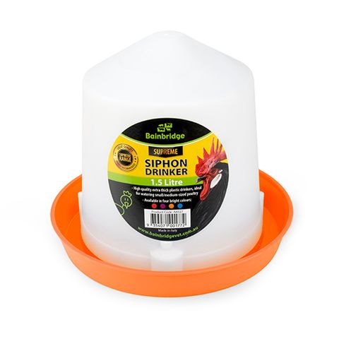 SUPREME POULTRY SIPHON DRINKER STRAIGHT-1.5L- ORANGE