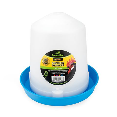 SUPREME POULTRY SIPHON DRINKER STRAIGHT - 3L-BLUE