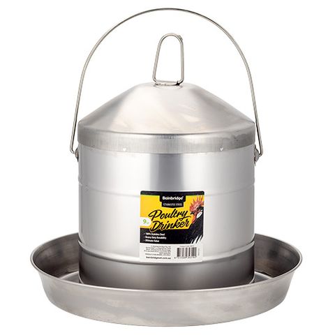 STAINLESS STEEL POULTRY DRINKER - 9 LTR
