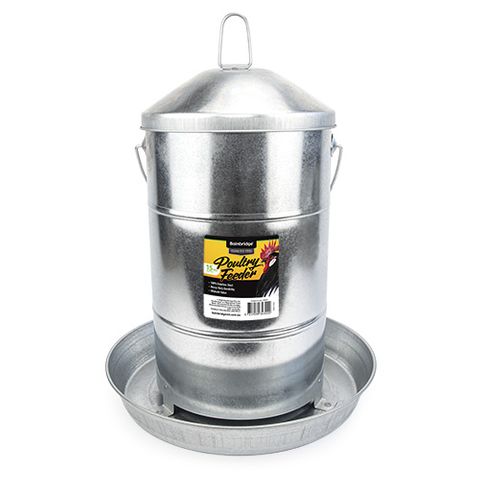STAINLESS STEEL POULTRY FEEDER - 15 KG