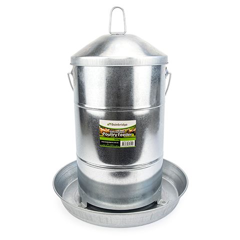 GALVANISED POULTRY FEEDER - 15 KG