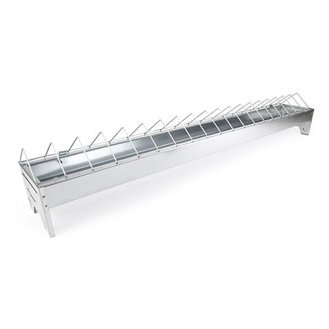GALVANISED FEED TROUGH CHICKENS - 100CM