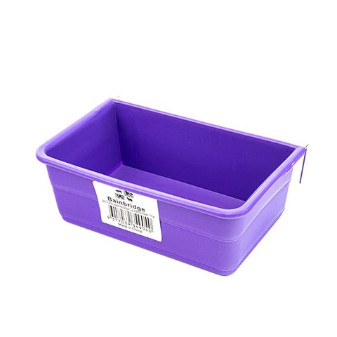 RECTANGLE FEEDER/DRINKER PLAS MED 17CM PURPLE