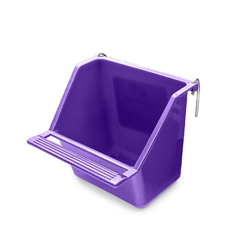 PLASTIC COOP CUP WITH PERCH - LGE 11.5CM PURPLE