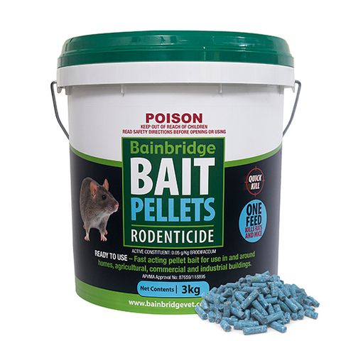 BAIN RODENT BAIT PELLETS - 3kg (BLUE)